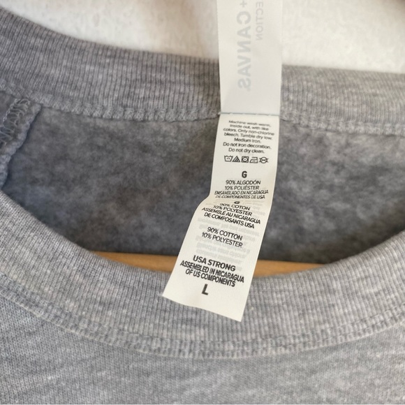 Bella Canvas Fleece Collection SUPPORT LOCAL Gray Black Crewneck Sweatshirt - Picture 3 of 5